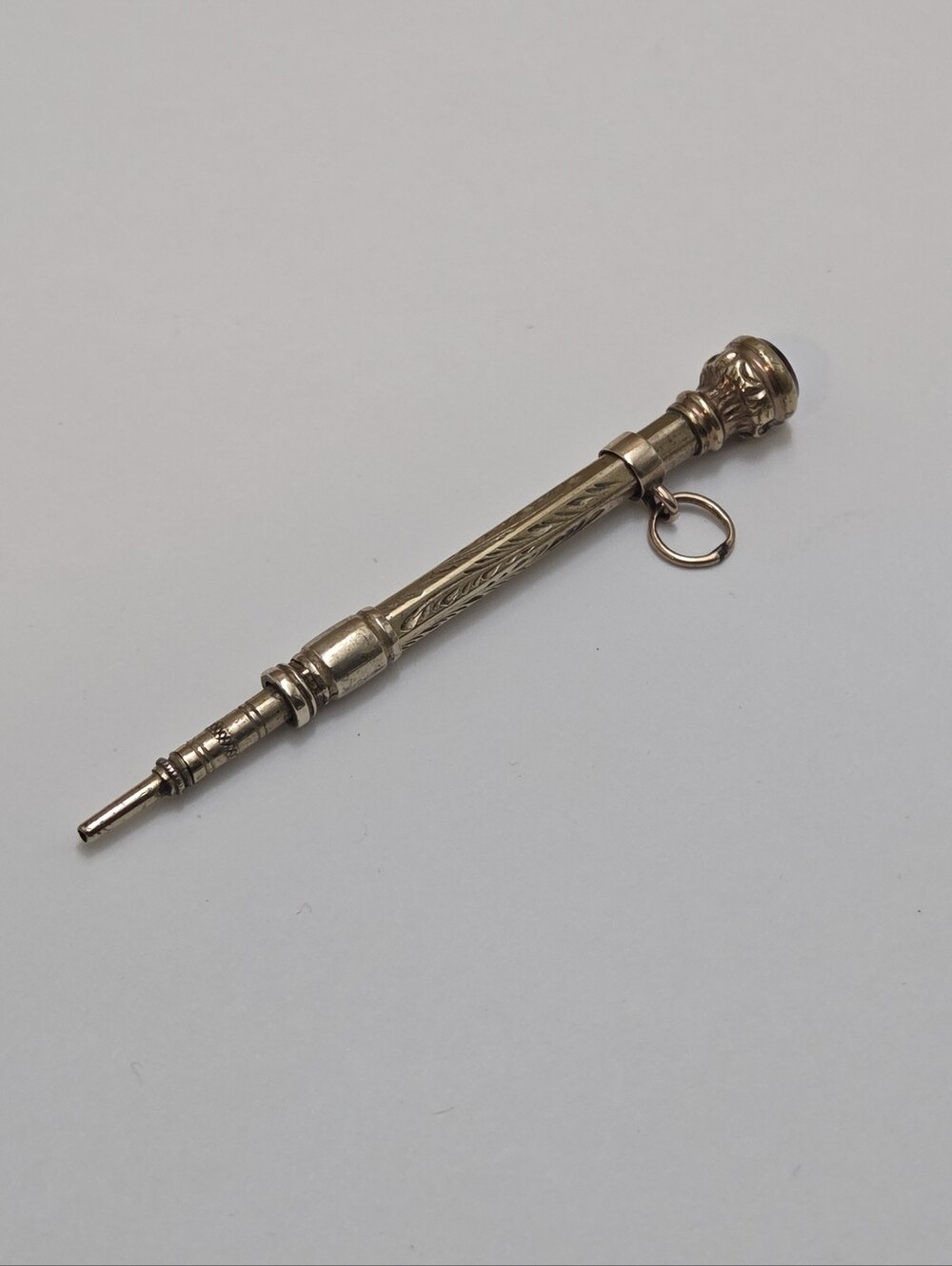 Antique Victorian Gold Filled Amethyst Mechanical Pencil Charm Pendant Fob